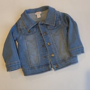 Cat & Jack Blue Denim Jacket Light Wash Stretch Snap Buttons 12 M